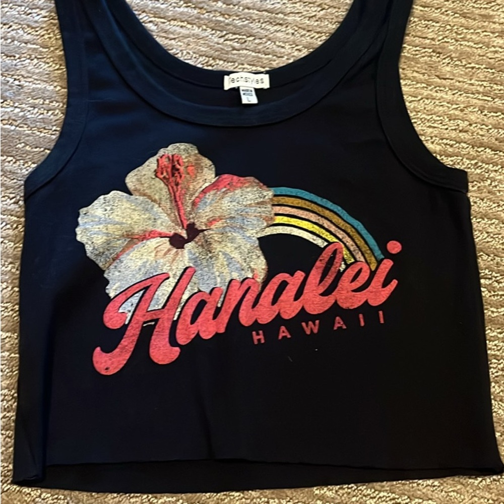 Black Hanalei Hawaii Tank Top